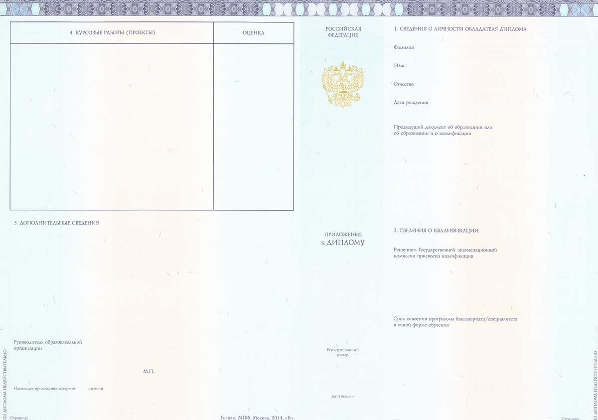 Диплом специалиста 2014-2025 НОВОГО ОБРАЗЦА Москва